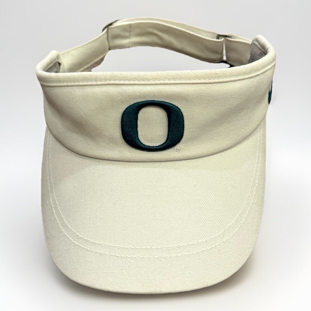 Nike Unisex White NCAA Oregon Ducks Adjustable Strapback Visor Hat Tennis Cap